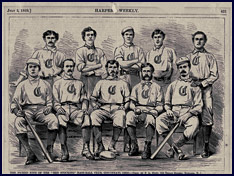 1869 Cincinnati Red Stockings illustration. Click to enlarge.