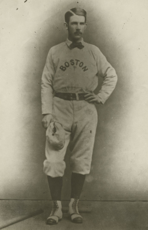 Baseball history photo: Albert Goodwill Spalding, Pitcher, Boston, 1871. Spalding led the National Association of Professional Base Ball Players (NA), the first professional baseball league in America, in wins with 19 during its inaugural season in 1871.  Despite his efforts Boston would finish 1.5 games behind the Champion the Athletic of Philadelphia Club. For the next five seasons the teams that Spalding pitched for would finish in first place and he would lead the league in wins every season. Click photo to return to previous page.