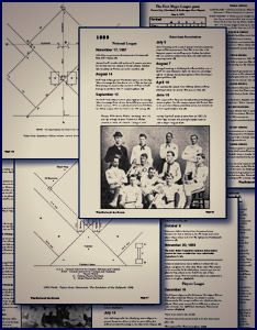 Sample pages from The Rules of the Game: A Compilation of the Rules of Baseball 1845-1900. Click image to enlarge.