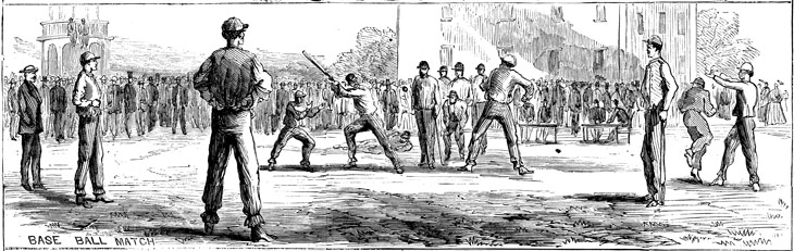 Baseball history illustration: Harvard-Yale Baseball Match, July 19, 1867 Click illustration to return to previous page.