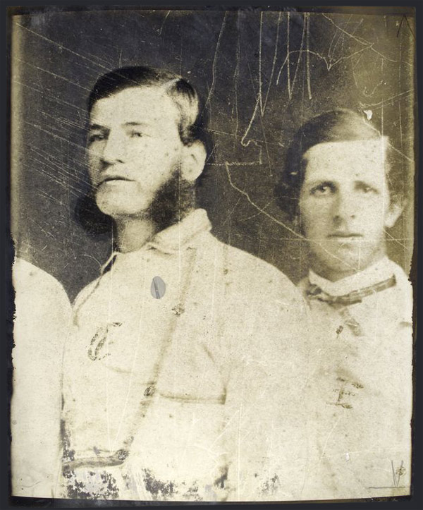 Baseball history photo: Joseph B. Leggett, Captain of the famed Brooklyn Excelsiors, 1860.  Leggett was one of the early baseball stars in the 1850s and was the catcher for the Brooklyn All-Star Club which lost to the New York All-Star Club on July 20, 1858 in the first of three Great Base Ball Matches.  Because of his play and sure hands, pitcher Jim Creighton was able to throw his overpowering fast balls.  Leggett served in the Civil War and upon returning to New York finished his career as a short stop to compensate for the diminished strength in his throwing arm. Click photo to return to previous page.
