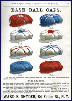 Snyder's Base Ball Caps, 1875. Click to enlarge.