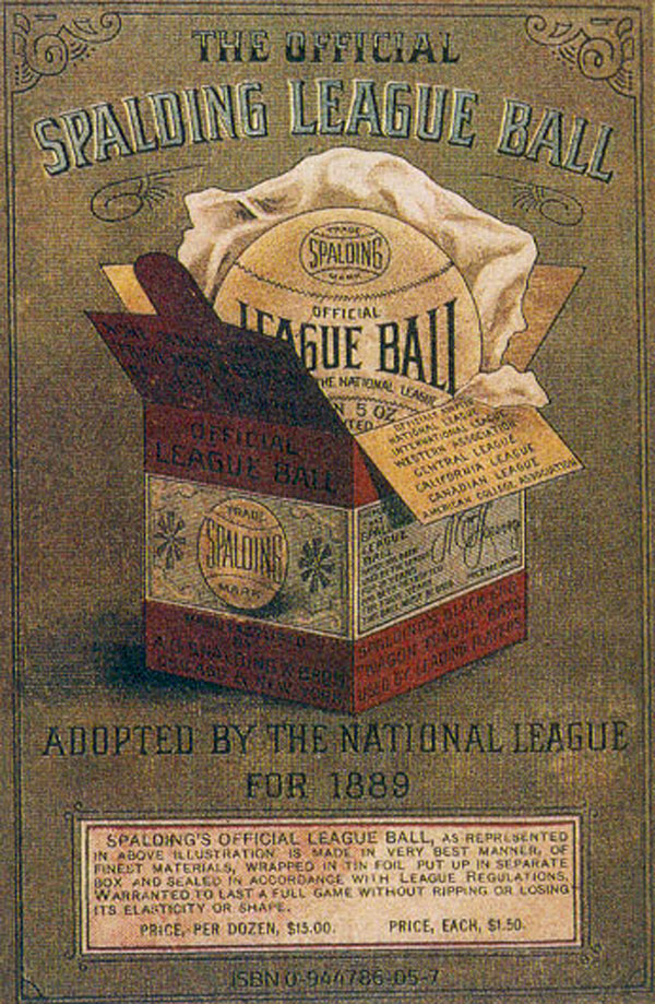 Baseball history photo:  Spalding became the official baseball of the National League in 1878.   Click photo to return to previous page.