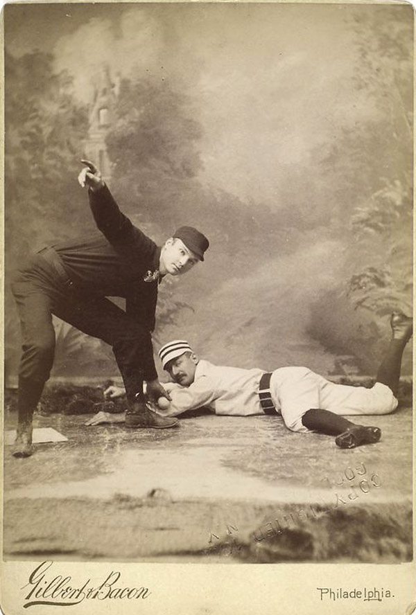 Baseball history photo: Studio portrait of unknown 19th century baseball players. Click photo to return to previous page.