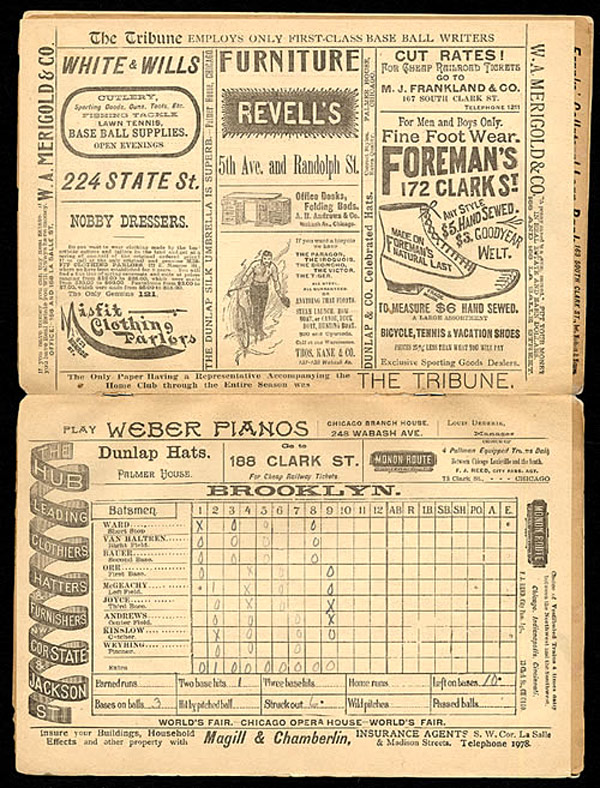 Baseball history 19th century baseball image baseball scorecard