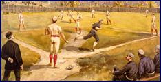 Baseball history color print. Click to enlarge.